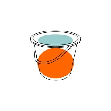 Vector illustration of outline Bucket Stock Illustration
