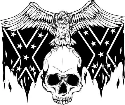 Vector illustration of outline human skull design Illustrazione stock