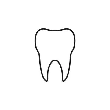 Vector illustration of outline tooth icon. Isolated. Stock Illustration