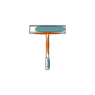 Vector illustration of outline Window Cleaner tool Stock Illustration