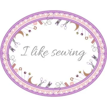 Vector illustration a oval frame from objects and materials for courses of se Stock Illustration