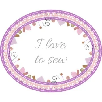 Vector illustration a oval frame from objects and materials for courses of se Stock Illustration