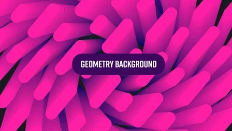 Vector illustration oval linear shape blend 3d, abstract pink, black geomet.. Stock Illustration