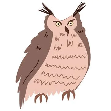 Vector illustration of an owl in a flat style Stock Illustration