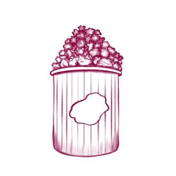 Vector illustration of pack with popcorn in doodle style Stock Illustration