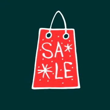 Vector illustration of package for the store with inscription Sale. Hand draw Stock Illustration