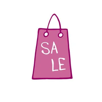 Vector illustration of package for the store with inscription Sale. Hand draw Stock Illustration