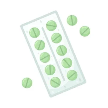 Vector illustration of a package with tablets. Medication. Illustrazione stock
