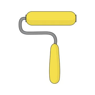 Vector illustration of paint roller in flat style Stock Illustration