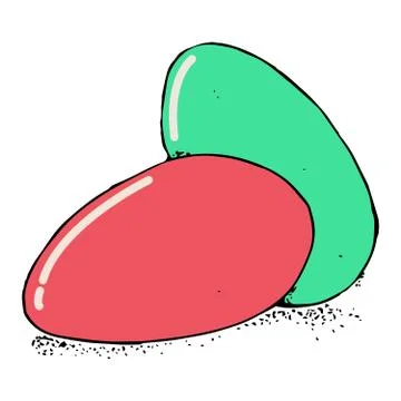 Vector illustration of painted eggs on easter. Hand drawn colored painted egg Stock Illustration