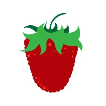Vector illustration of painted raspberry on white background. Symbol of fruit Stockillustratie