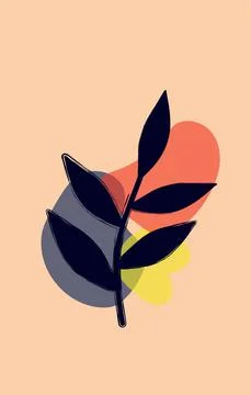 Vector illustration with paints in boho style. Abstract watercolor geometric  Stock Illustration