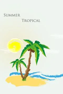 Vector illustration of the palm tree Stock Illustration