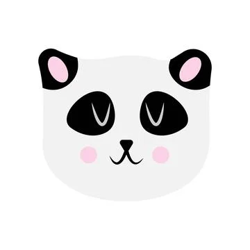 Vector illustration of panda face in flat style Stock Illustration