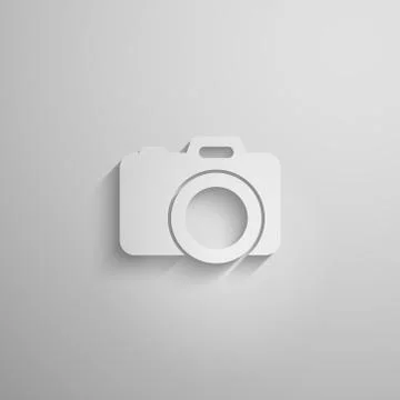 Vector illustration of a paper 3d camera with long shadow Stock Illustration