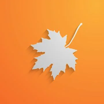 Vector illustration of a paper 3d  maple leaf with shadow. autumn 스톡 일러스트