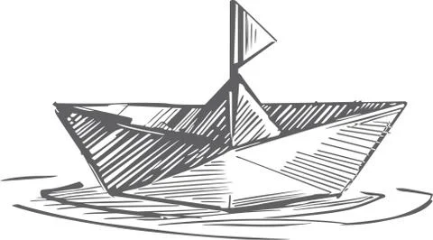 Vector illustration of  paper boat Stock Illustration