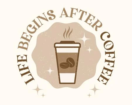 Vector illustration of a paper cup of coffee in retro style. Vintage logo o.. Stock Illustration