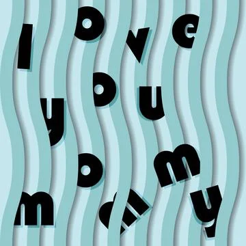 Vector illustration. Paper cut background for Mother's Day. A striped poster. Stock Illustration