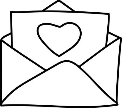 Vector illustration paper open envelope with hearts Stock Illustration
