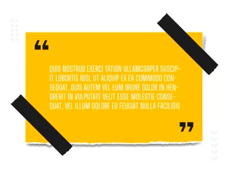 Vector illustration of paper sheet with profound yellow paper quote attached  库存插图