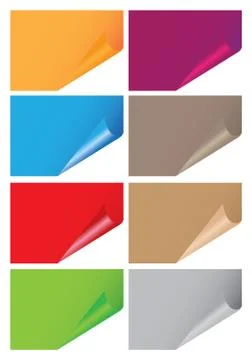 Vector illustration of papers with curve corner Stock Illustration