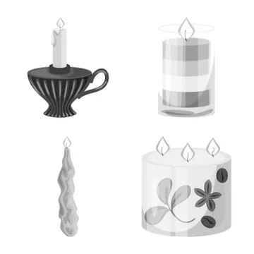 Vector illustration of paraffin and fire logo. Collection of paraffin and イラスト素材