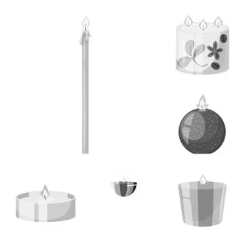 Vector illustration of paraffin and fire sign. Collection of paraffin and イラスト素材