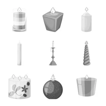 Vector illustration of paraffin and fire logo. Collection of paraffin and Illustrazione stock