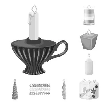 Vector illustration of paraffin and fire logo. Set of paraffin and decoration Stock-Illustration