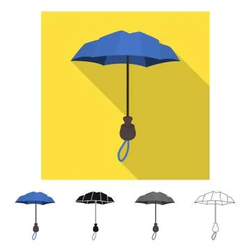 Vector illustration of parasol and coverage logo. Collection of parasol and Stock Illustration