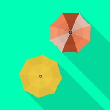 Vector illustration of parasol and shadow icon. Collection of parasol and autumn Stock Illustration