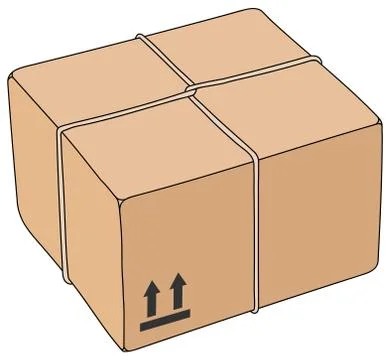 Vector illustration parcel. Cardboard packaging box on white background Stock Illustration