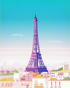 Vector illustration. Paris. eiffel tower Stock Illustration