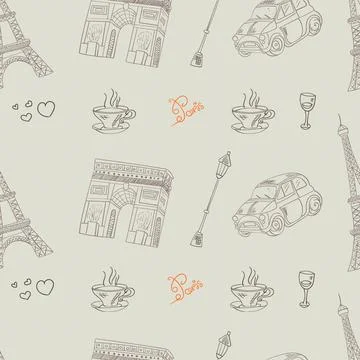 Vector illustration of a Paris themed background Illustrazione stock