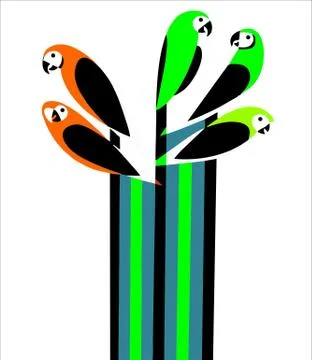 Vector illustration of parrot pattern design イラスト素材
