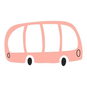 Vector illustration of passenger bus isolated on white background in flat Stock Illustration