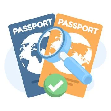 Vector illustration of passport verification concept 스톡 일러스트