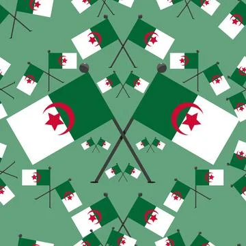 Vector Illustration of Pattern Algeria Flags Stock Illustration