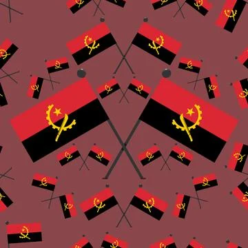 Vector Illustration of Pattern Angola Flags Stock Illustration