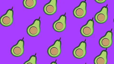 Vector illustration. pattern with avocado. illustration for cafes and restaur Stockillustratie
