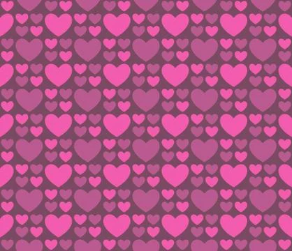 Vector illustration pattern of big and small hearts Stock Illustration