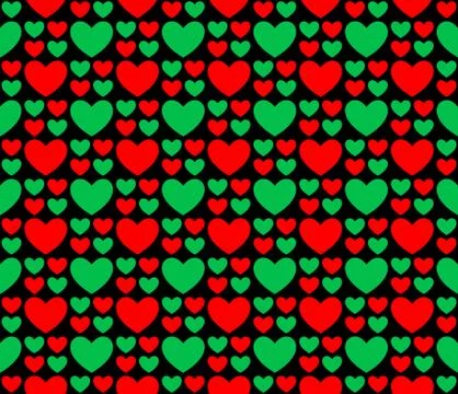 Vector illustration pattern of big and small hearts Stock Illustration