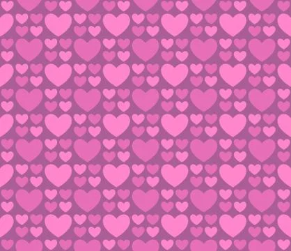 Vector illustration pattern of big and small hearts Stock Illustration