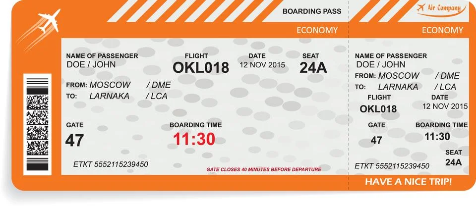 Vector illustration of pattern of boarding pass Stock Illustration