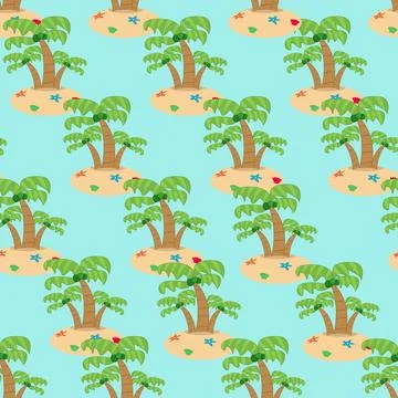 Vector Illustration of Pattern Coconut Wood on Ilsland イラスト素材