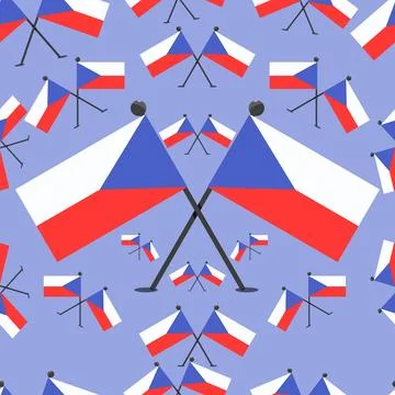 Vector Illustration of Pattern Czech Flags Stock Illustration
