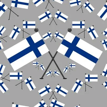 Vector Illustration of Pattern Finland Flags Stock Illustration