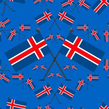 Vector Illustration of Pattern Iceland Flags Stock Illustration
