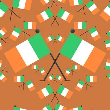 Vector Illustration of Pattern Ireland Flags Stock Illustration